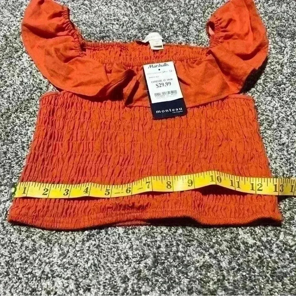 Monteau Los Angeles Crop Top, M, Burnt Orange NWT - Picture 3 of 10